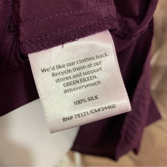 NEW Eileen Fisher Purple Silk Button Down - Picture 10 of 13